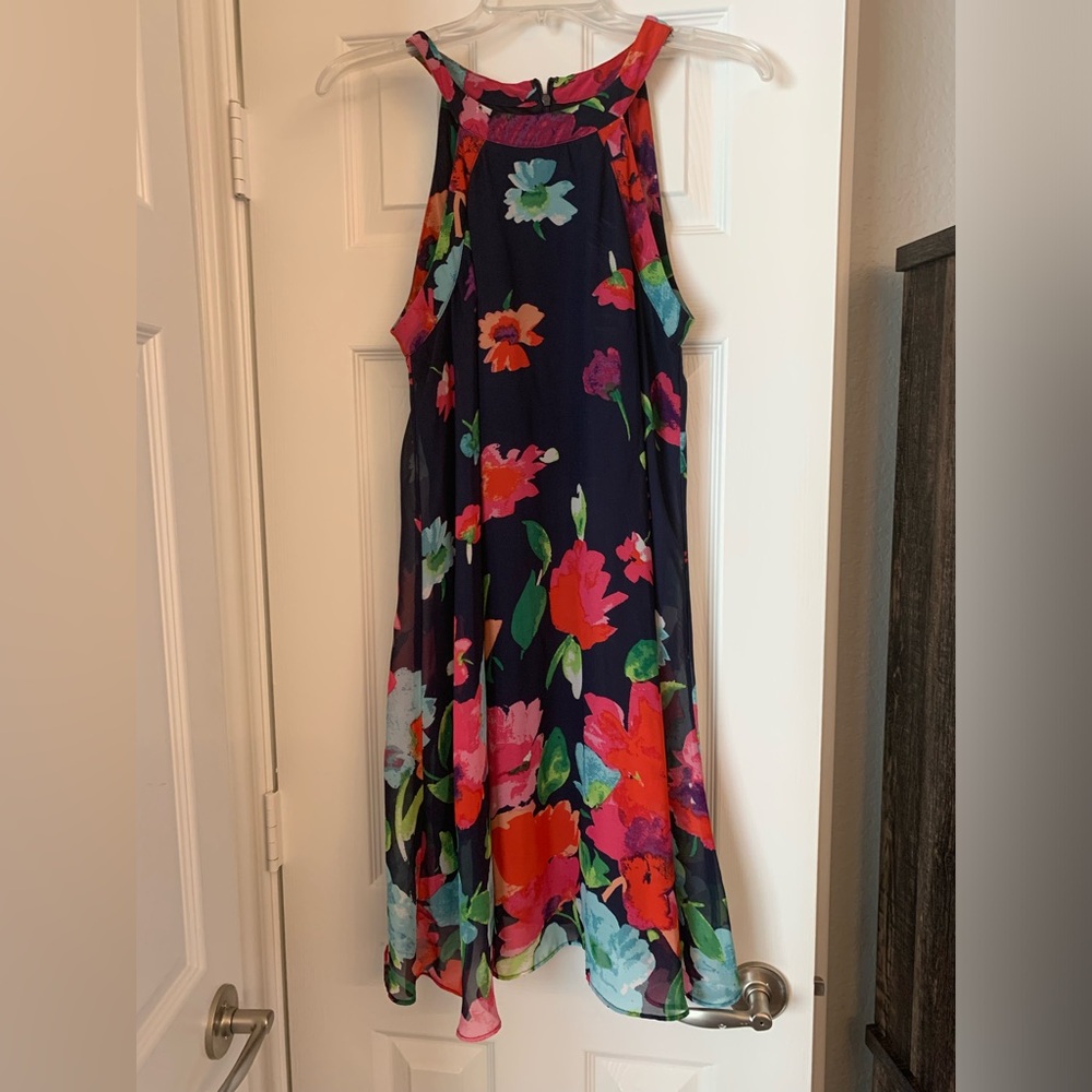 Betsey Johnson size 6 blue floral spring summer dress